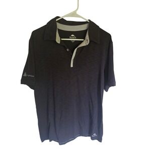 Roots 73 Mens Short Sleeve‎ Polo Shirt Charcoal Grey Heather Alumicor Logo Small